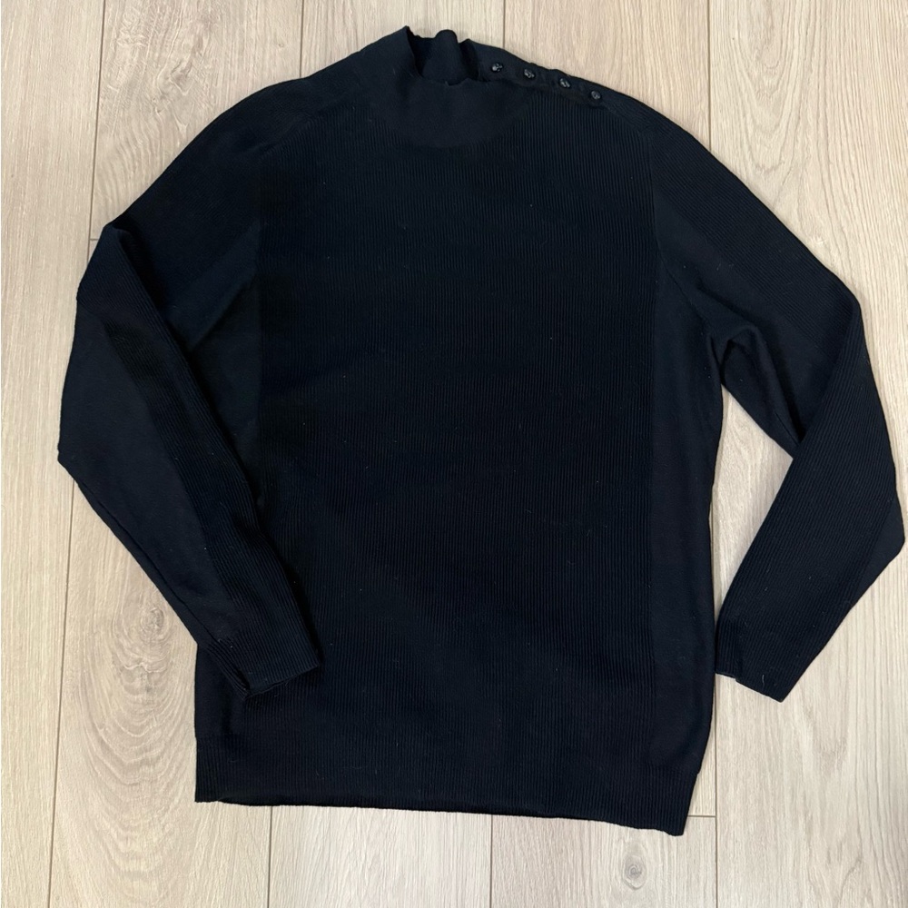 INC International Concepts Men's Black skulls snap Turtleneck Sweater